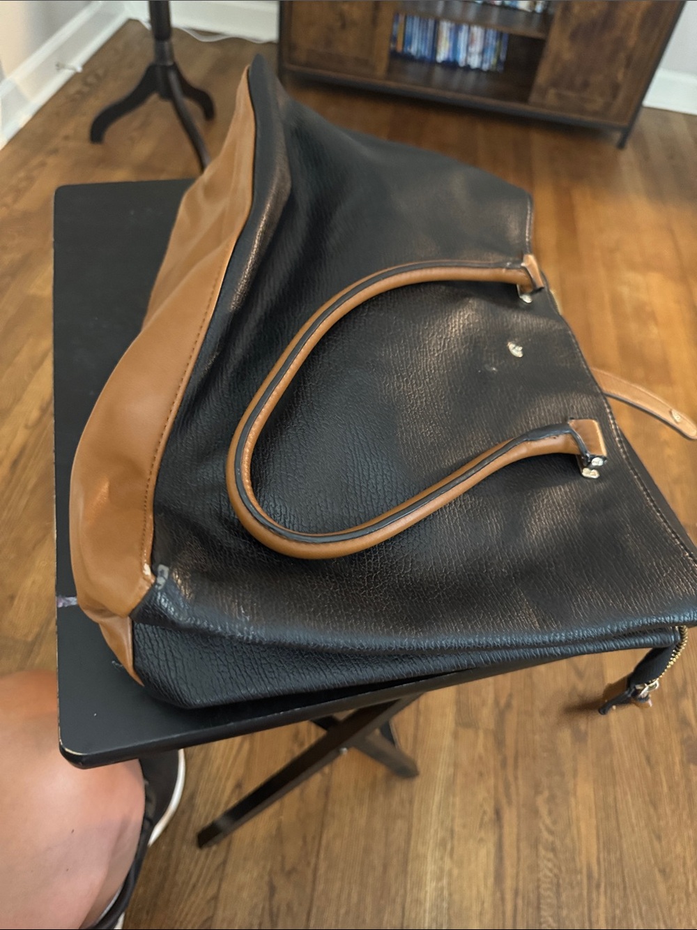 Merona Black and Brown Tote Bag